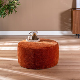 Hocker Chloe rund Chenille terrakotta ø70 cm