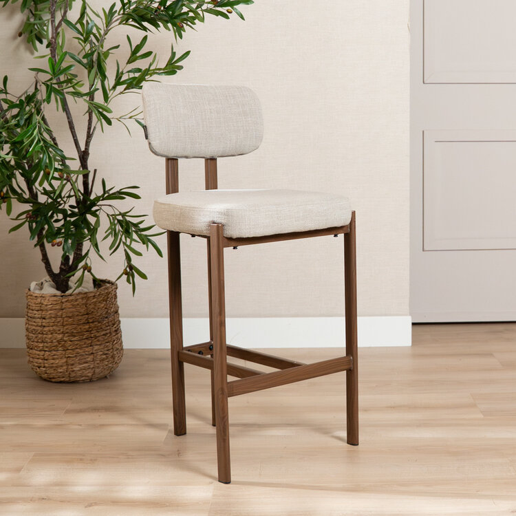 Barhocker Nori Leinen taupe 70 cm