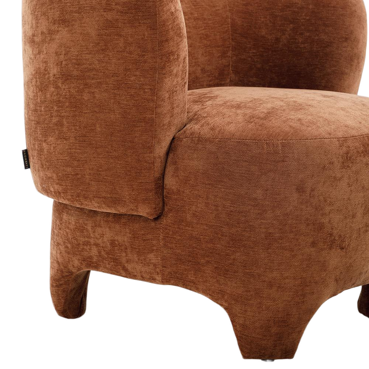 Sessel mit Hocker Emma Samt ocker