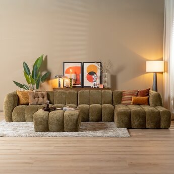 Ecksofa Luca XL Chenille olivgrün rechts