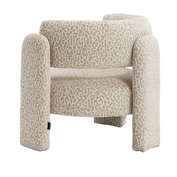 Sessel Jolie Samt taupe Leo-Print