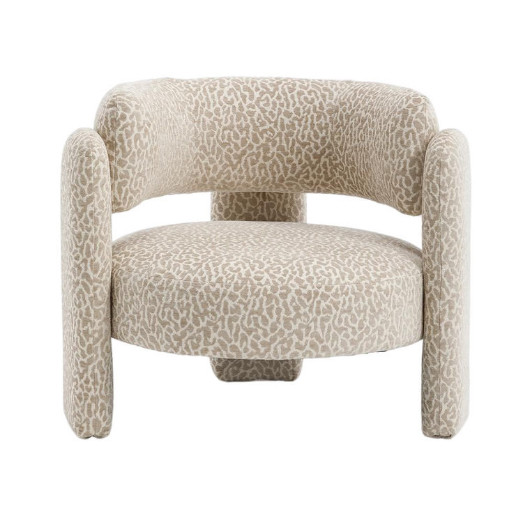Sessel Jolie Samt taupe Leo-Print
