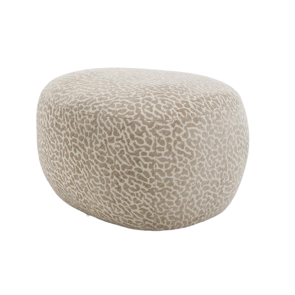 Hocker Fenna taupe Leo-Print