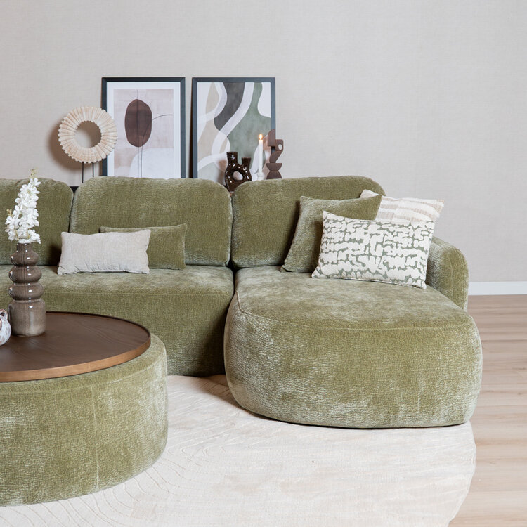 U-Sofa Vienna 6-Sitzer Chenille grün