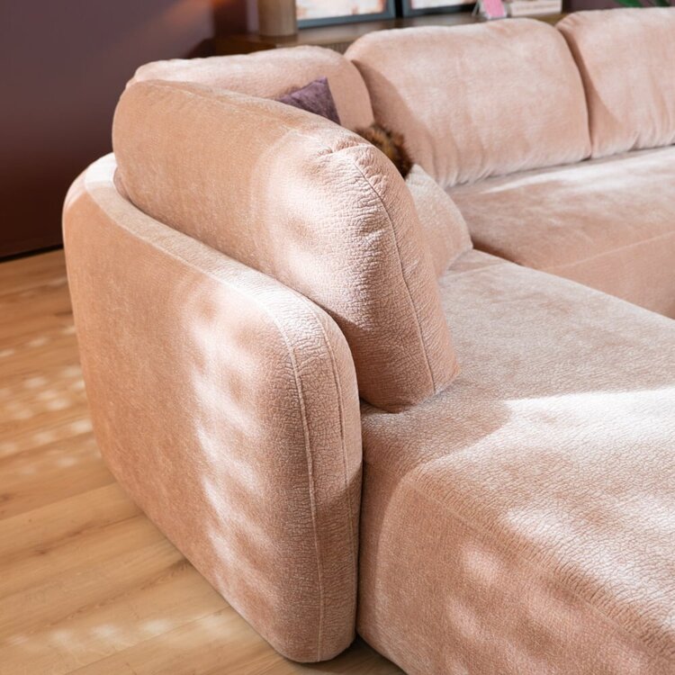 Ecksofa Vienna Chenille rosa links