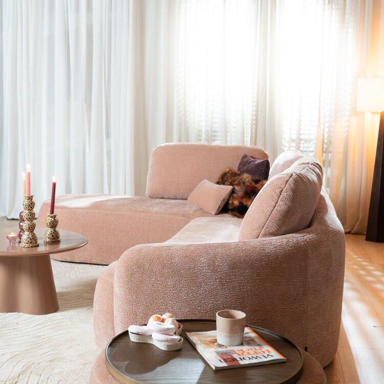Ecksofa Vienna Chenille rosa links