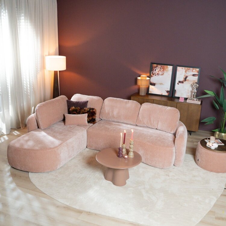 Ecksofa Vienna Chenille rosa links