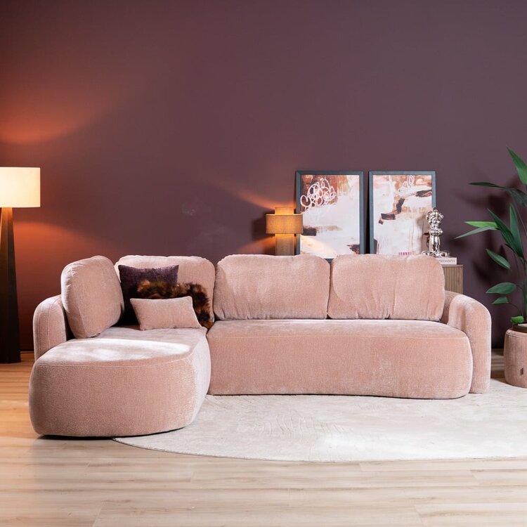 Ecksofa Vienna Chenille rosa links