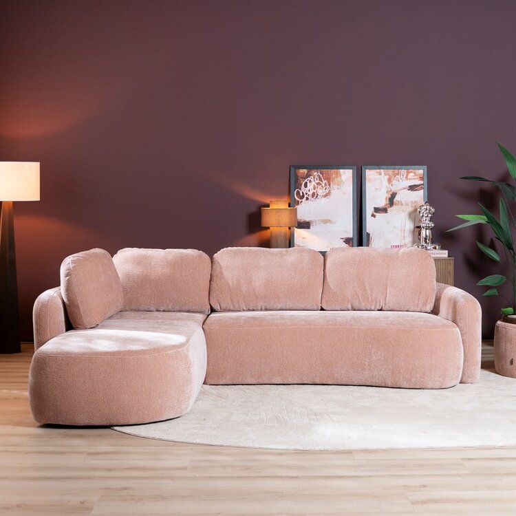 Ecksofa Vienna Chenille rosa links