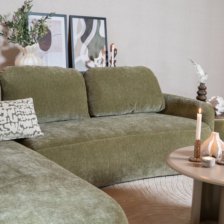 Ecksofa Vienna Chenille grün links