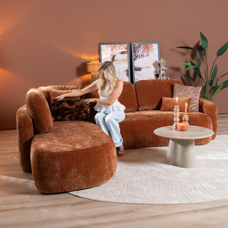 Ecksofa Vienna Chenille terrakotta links