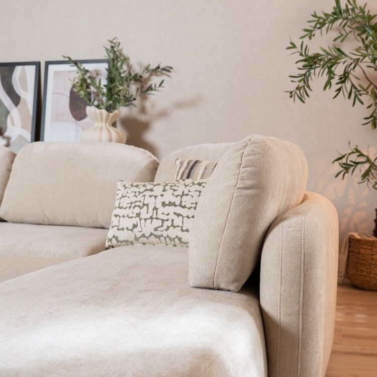 Ecksofa Vienna Chenille beige rechts