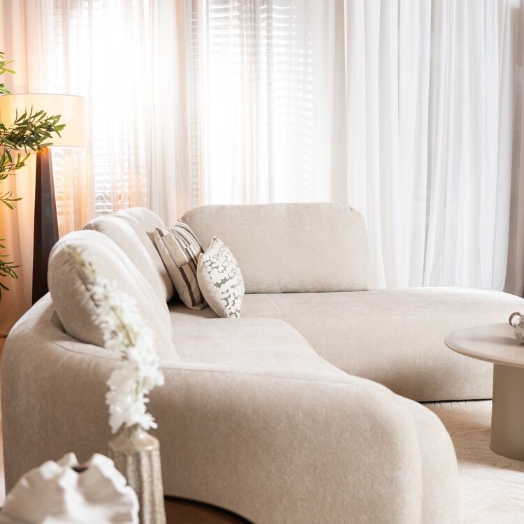 Ecksofa Vienna Chenille beige rechts