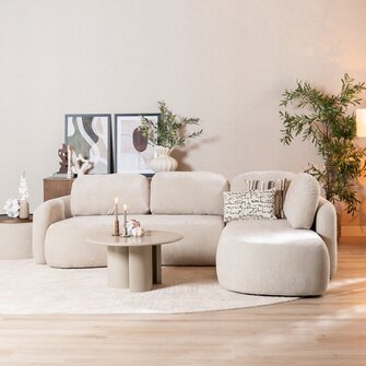 Ecksofa Vienna Chenille beige rechts