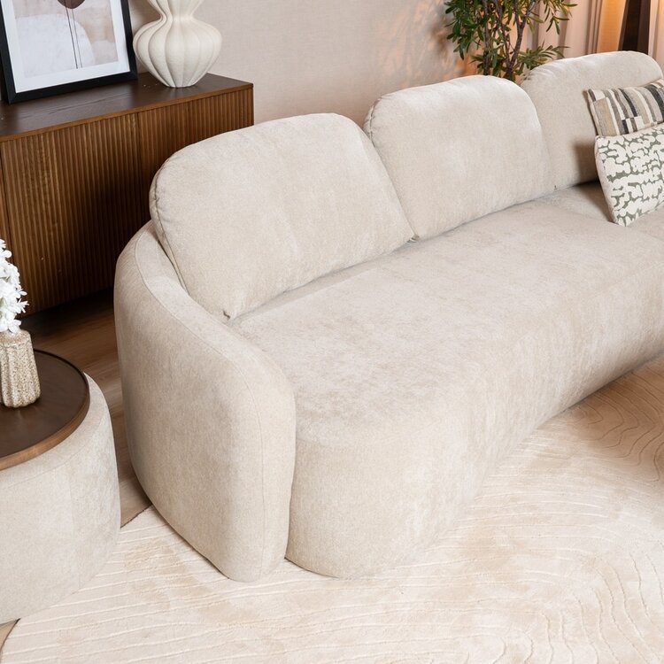 Ecksofa Vienna Chenille beige rechts