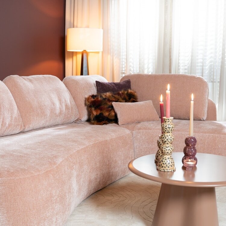 Ecksofa Vienna Chenille rosa rechts