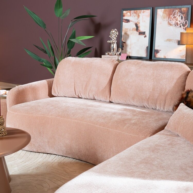 Ecksofa Vienna Chenille rosa rechts