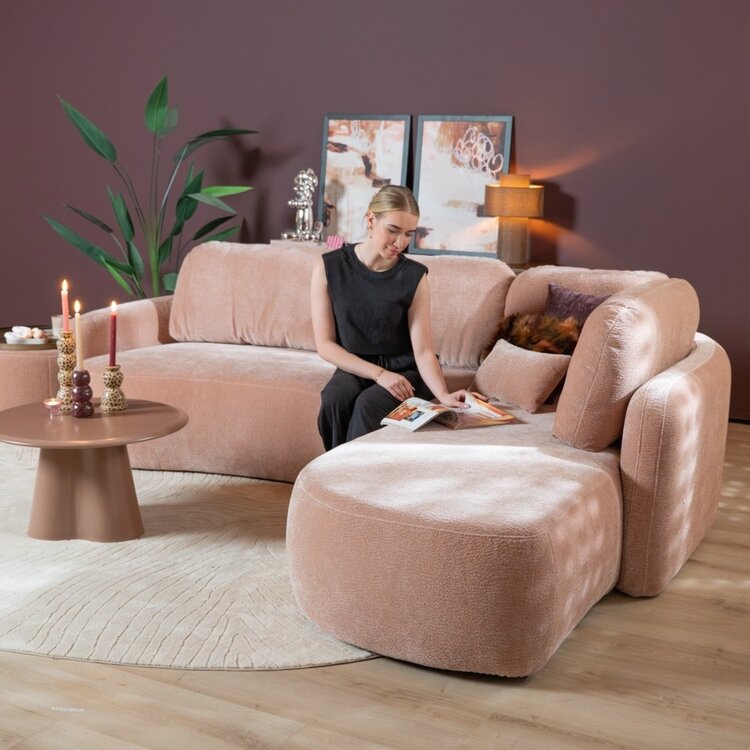 Ecksofa Vienna Chenille rosa rechts