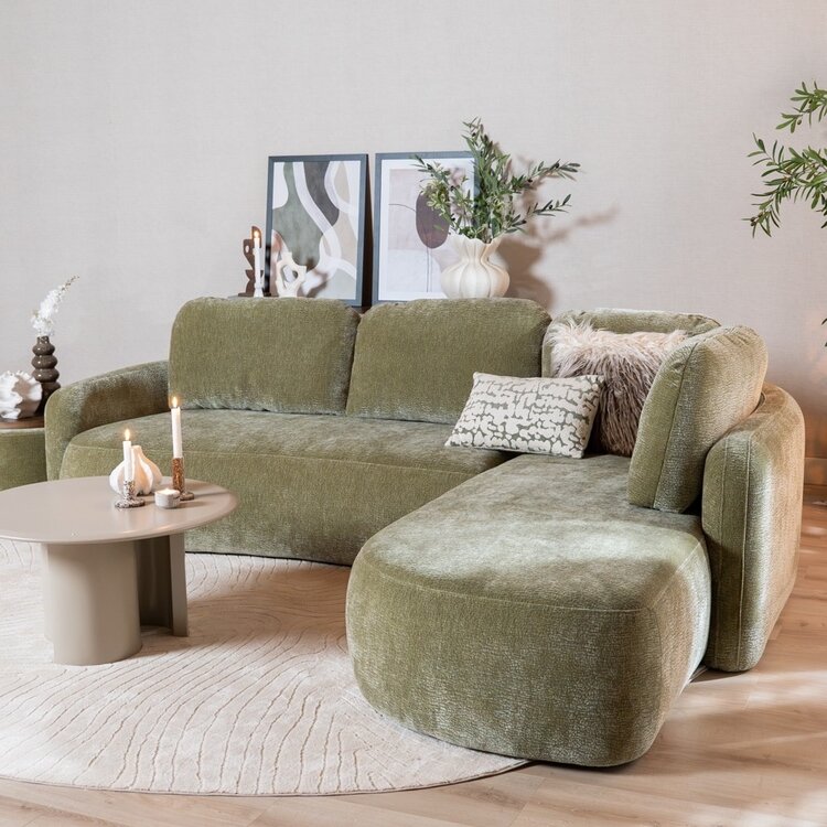 Ecksofa Vienna Chenille grün rechts