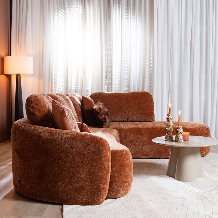 Ecksofa Vienna Chenille terrakotta rechts