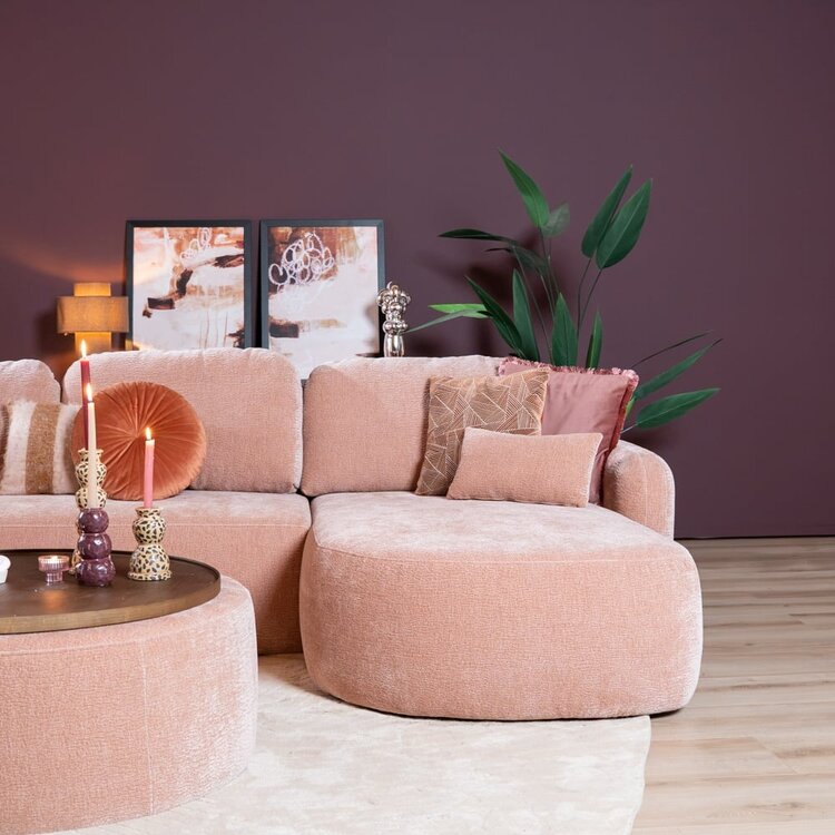 U-Sofa Vienna 6-Sitzer Chenille Rosa