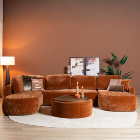 U-Sofa Vienna 6-Sitzer Chenille terrakotta