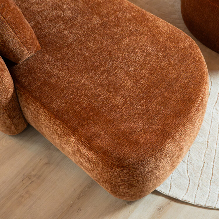 U-Sofa Vienna 6-Sitzer Chenille terrakotta