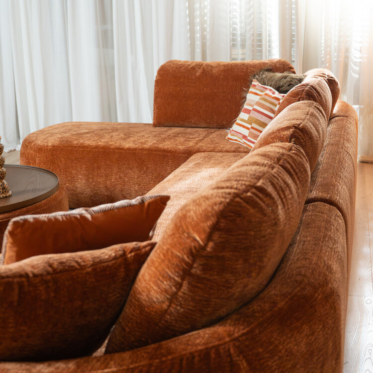 U-Sofa Vienna 6-Sitzer Chenille terrakotta