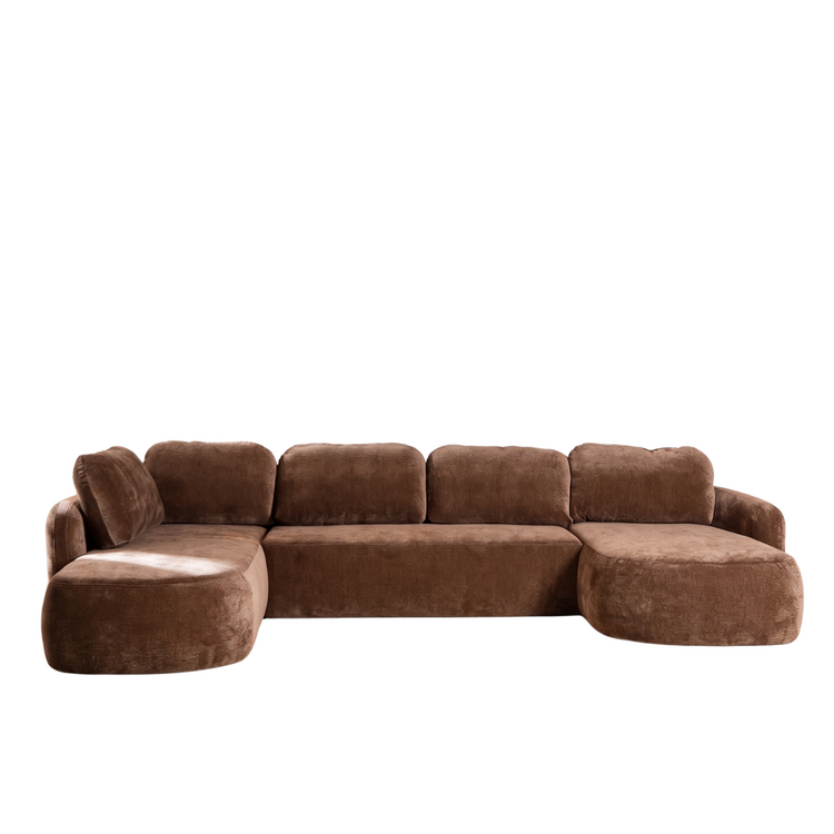 U-Sofa Vienna 6-Sitzer Chenille chocolate brown
