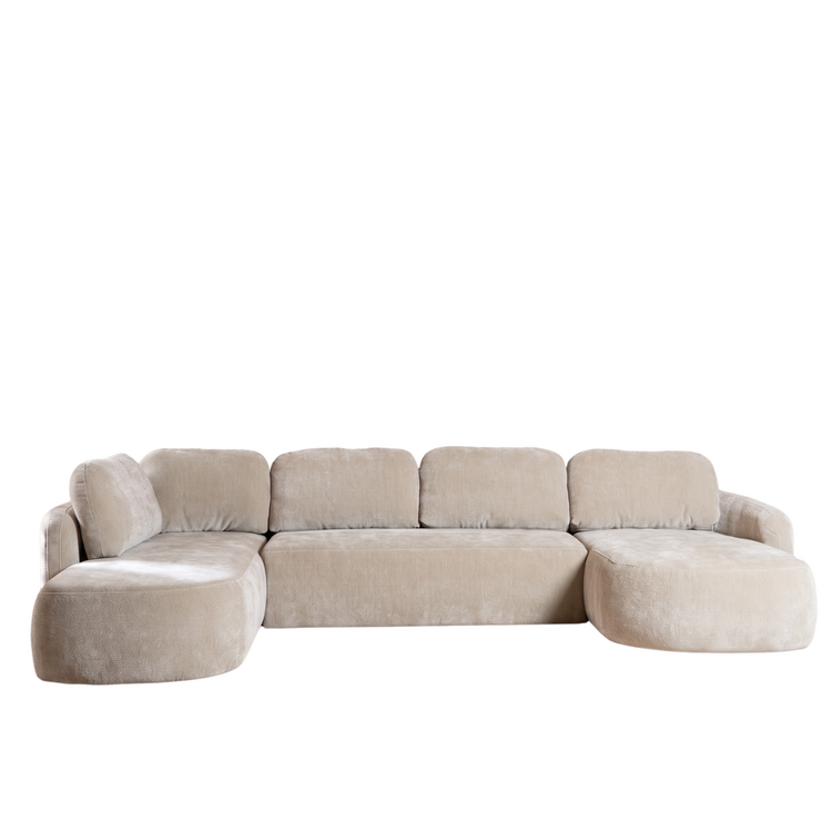 U-Sofa Vienna 6-Sitzer Chenille taupe