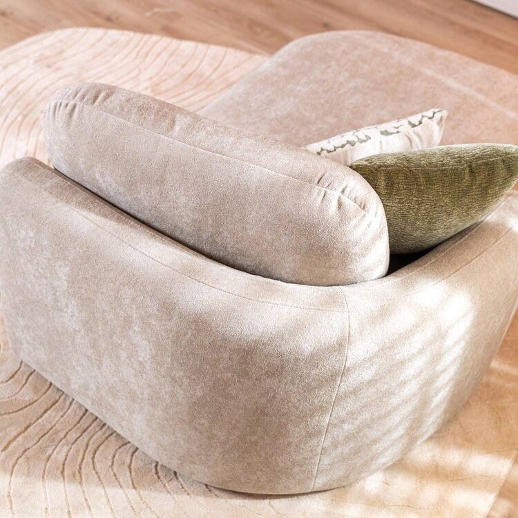 Chaise longue Vienna Chenille beige links