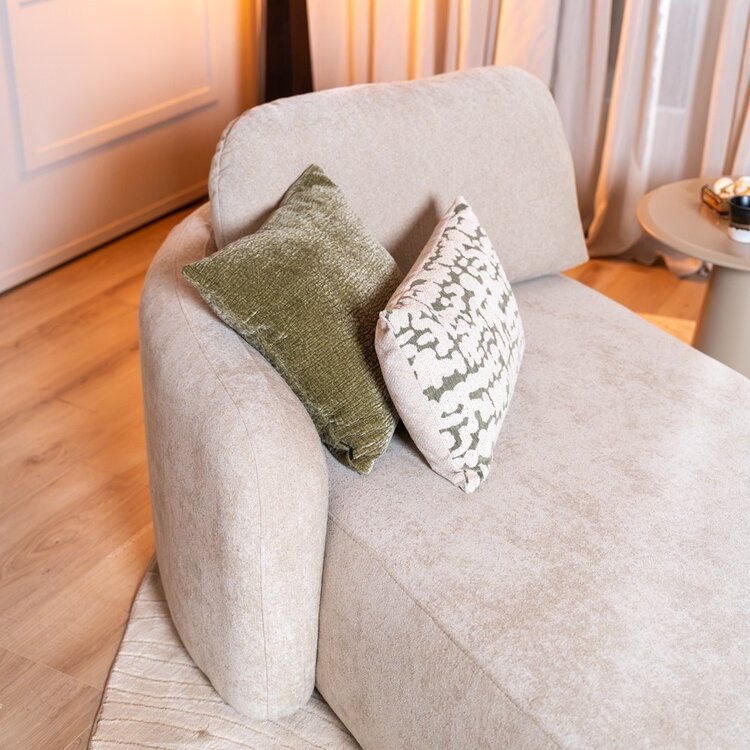 Chaise longue Vienna Chenille beige links