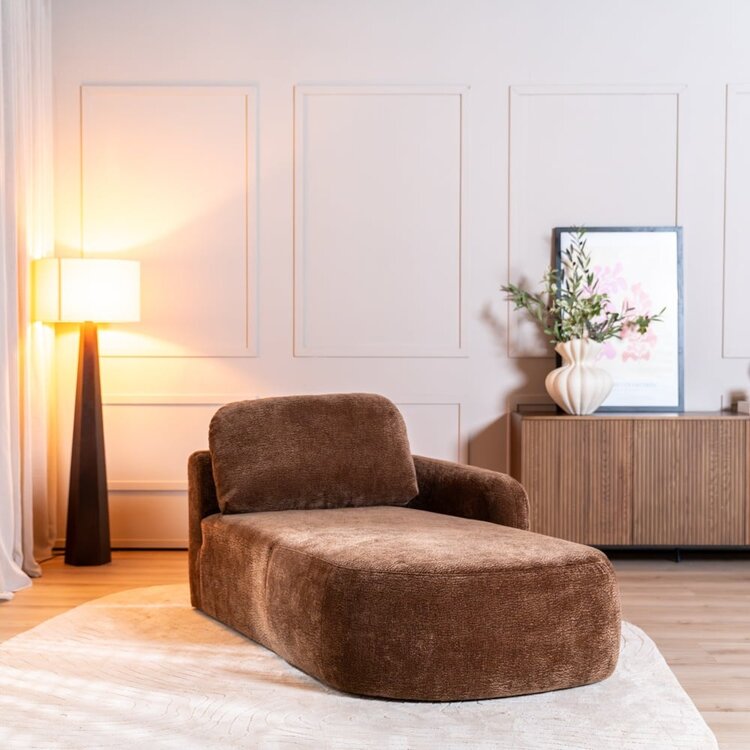 Chaiselongue Vienna Chenille chocolate brown rechts