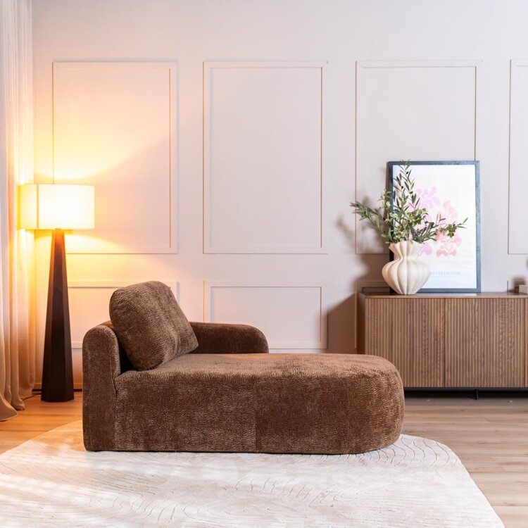 Chaiselongue Vienna Chenille chocolate brown rechts