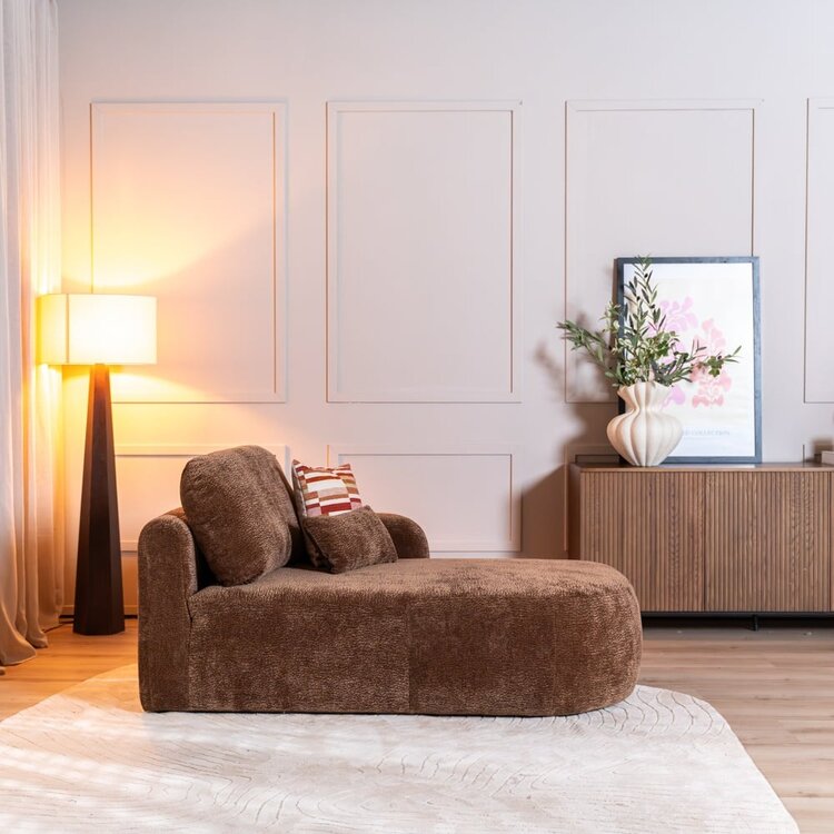 Chaiselongue Vienna Chenille chocolate brown rechts