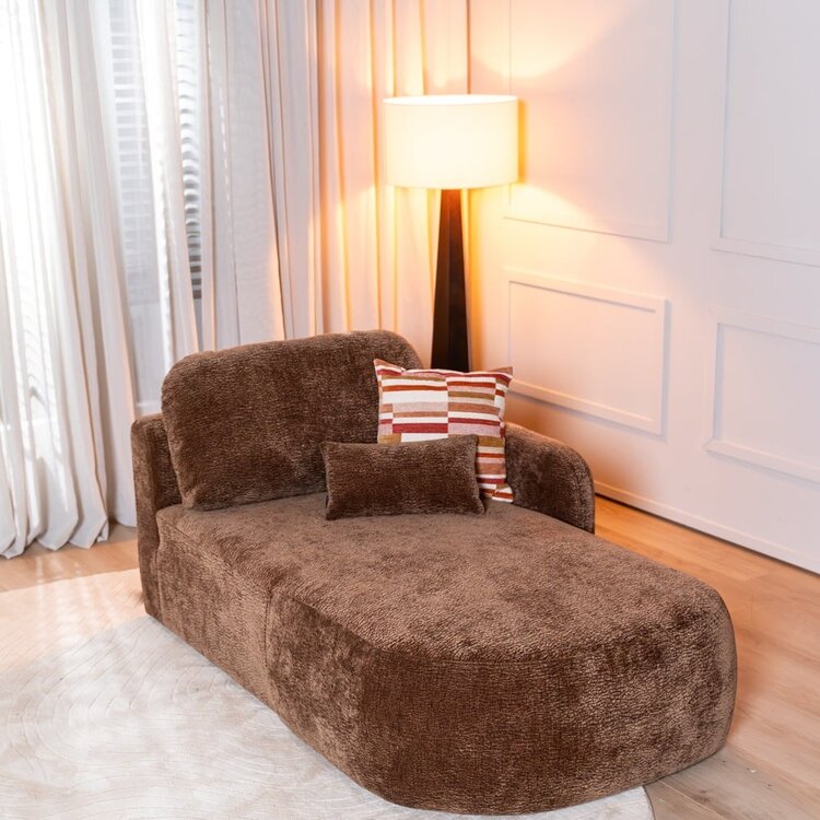 Chaiselongue Vienna Chenille chocolate brown rechts