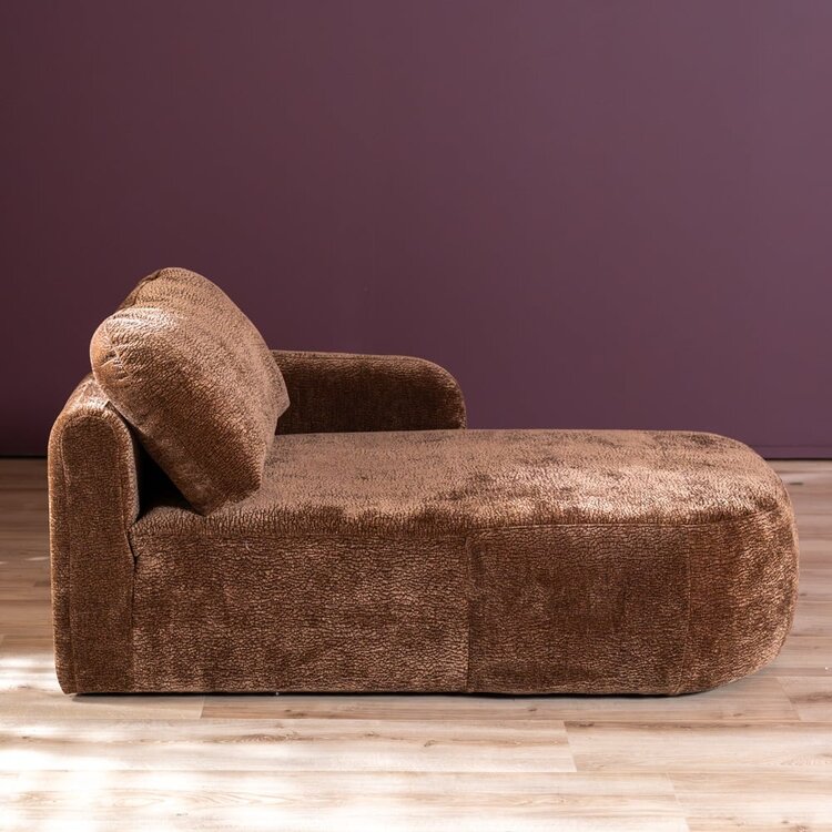 Chaiselongue Vienna Chenille chocolate brown rechts