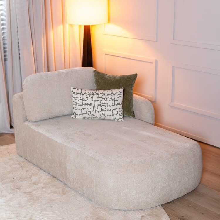 Chaiselongue Vienna Chenille beige rechts