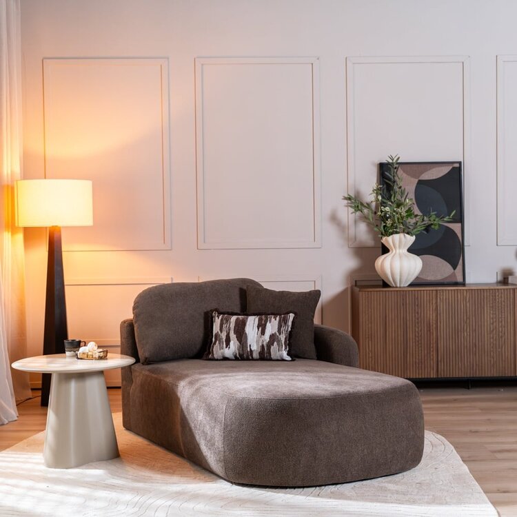 Chaiselongue Vienna Chenille braun rechts