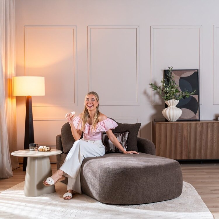 Chaiselongue Vienna Chenille braun rechts