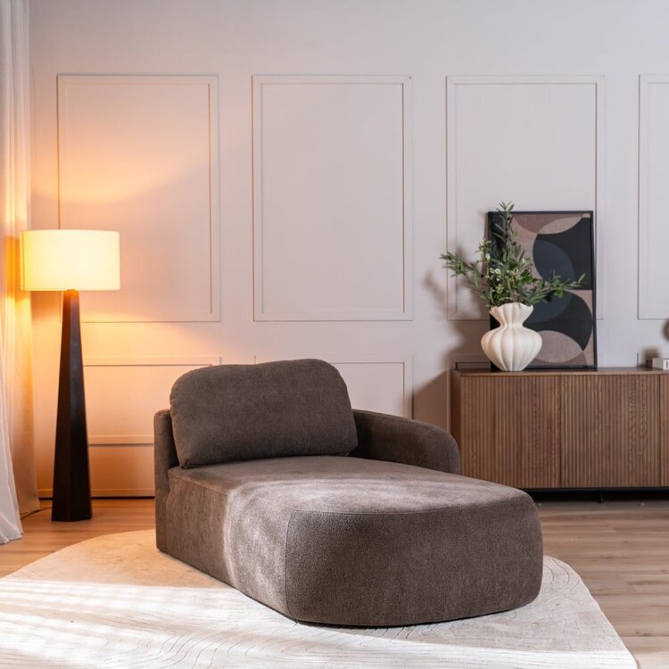 Chaiselongue Vienna Chenille braun rechts