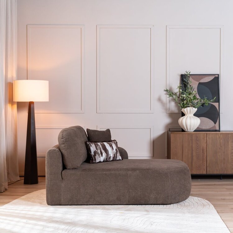 Chaiselongue Vienna Chenille braun rechts