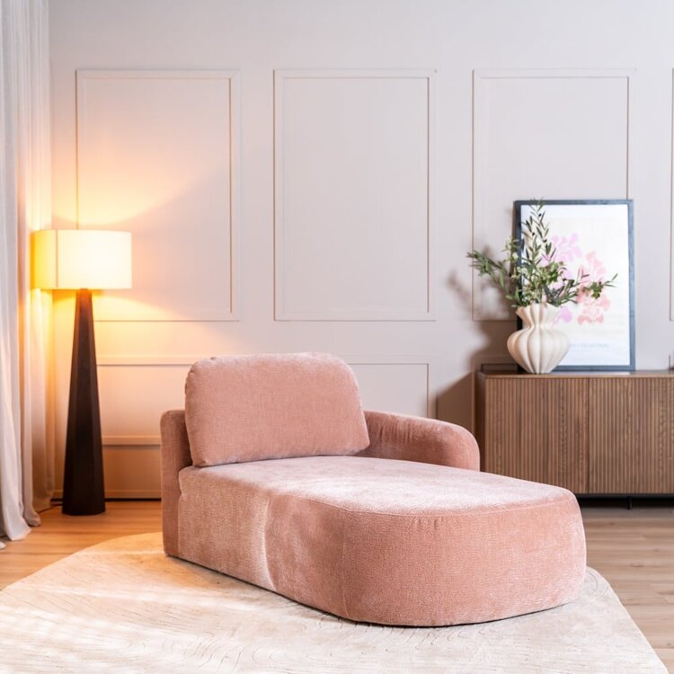 Chaiselongue Vienna Chenille Rosa rechts