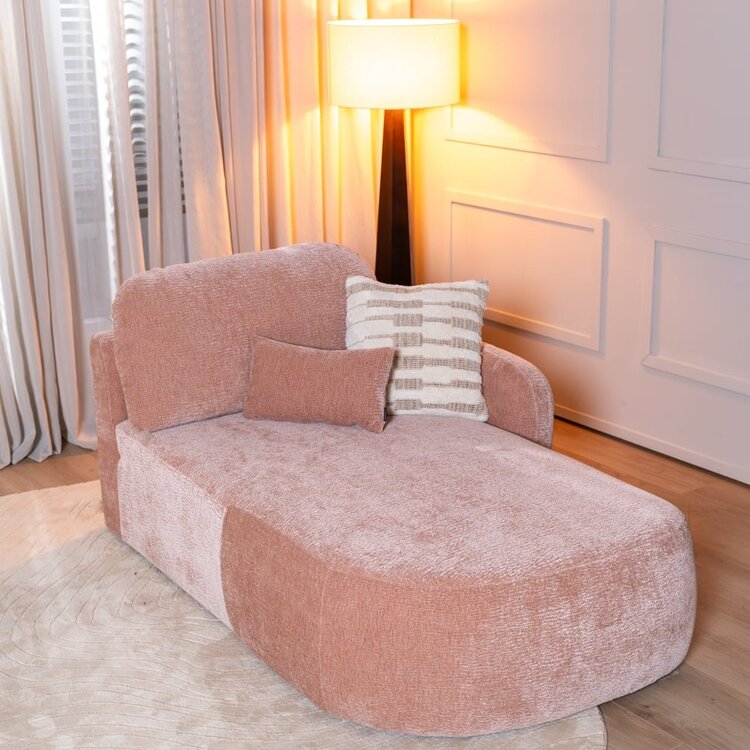 Chaiselongue Vienna Chenille Rosa rechts