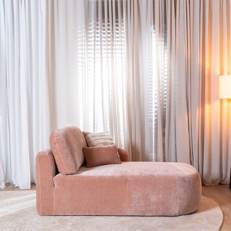 Chaiselongue Vienna Chenille Rosa rechts
