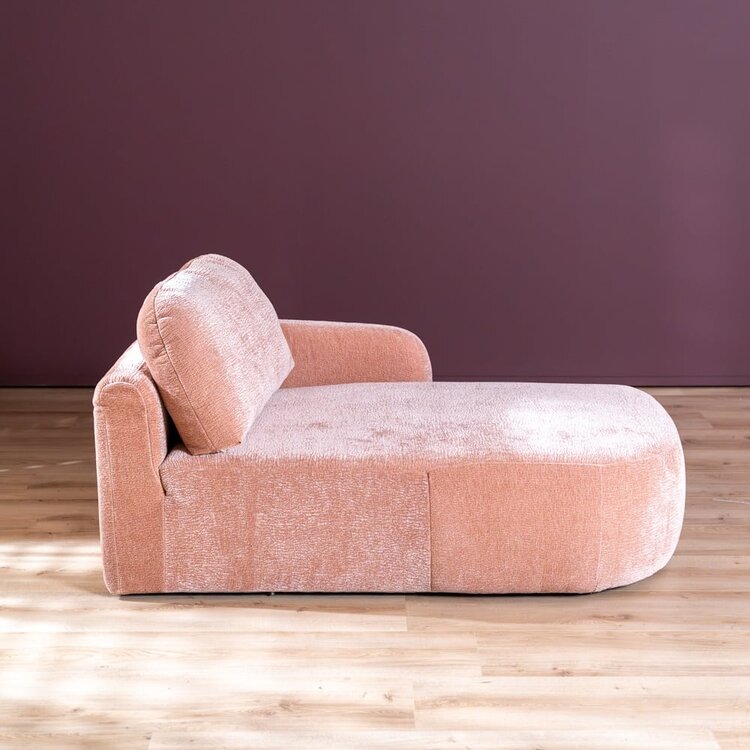 Chaiselongue Vienna Chenille Rosa rechts