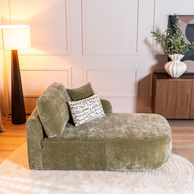 Chaiselongue Vienna Chenille Grün rechts