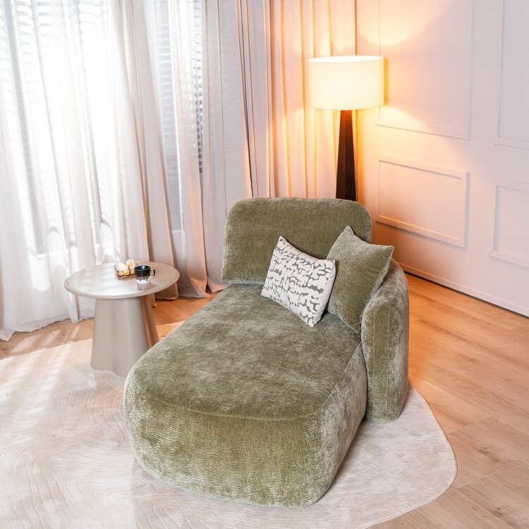 Chaiselongue Vienna Chenille Grün rechts