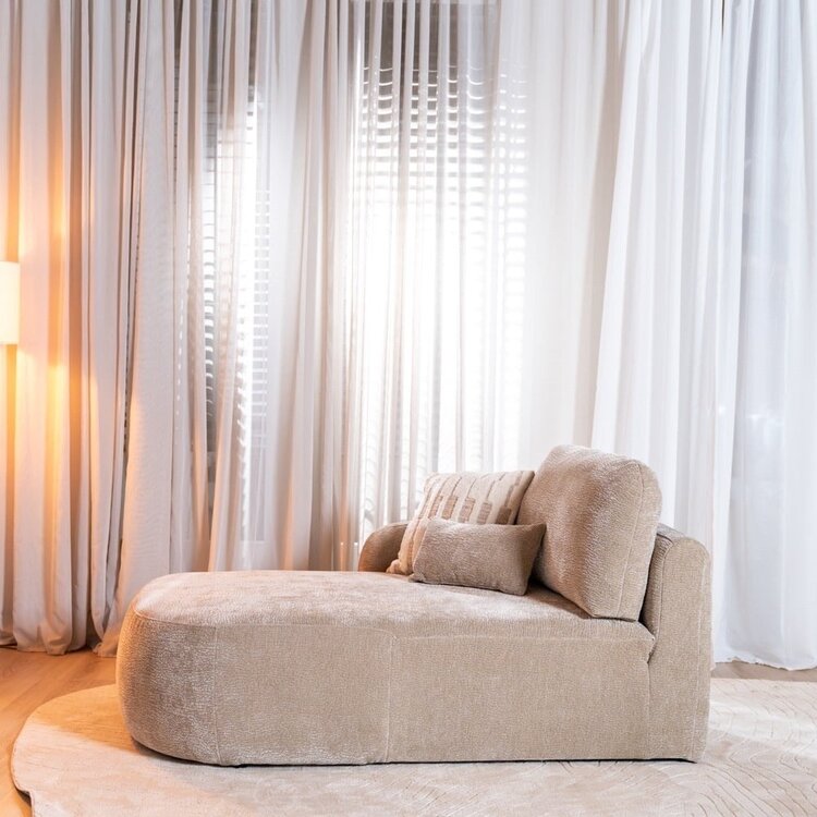 Chaiselongue Vienna Chenille taupe links