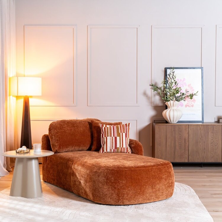 Chaiselongue Vienna Chenille terrakotta rechts